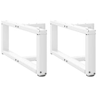 Kavos staliuko kojelės, 2 vnt., baltos, 70x25x(30 - 31) cm, plienas, T formos - Namų Idėja