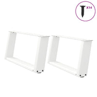 Kavos staliuko kojelės, 2 vnt., baltos, 70x(30 - 31) cm, plienas, U formos - Namų Idėja