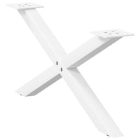 Kavos staliuko kojelės, 2 vnt., baltos, 70x(30 - 31) cm, plienas, X formos - Namų Idėja