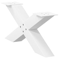 Kavos staliuko kojelės, 2 vnt., baltos, 70x(30 - 31) cm, plienas, X formos - Namų Idėja
