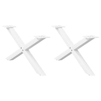Kavos staliuko kojelės, 2 vnt., baltos, 70x(30 - 31) cm, plienas, X formos - Namų Idėja