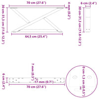 Kavos staliuko kojelės, 2 vnt., baltos, 70x(30 - 31,3) cm, plienas - Namų Idėja