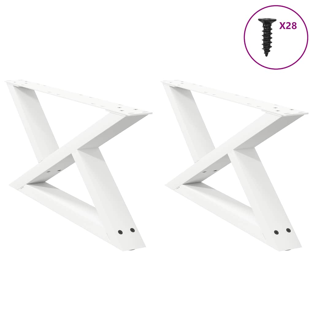 Kavos staliuko kojelės, 2 vnt., baltos, 70x(30 - 31,3) cm, plienas - Namų Idėja