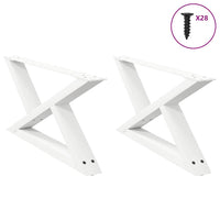 Kavos staliuko kojelės, 2 vnt., baltos, 70x(30 - 31,3) cm, plienas - Namų Idėja