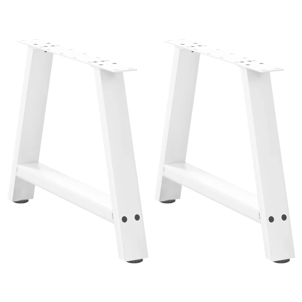 Kavos staliuko kojelės, 2 vnt., baltos, 70x(42 - 43) cm, plienas, A formos - Namų Idėja