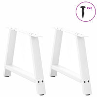 Kavos staliuko kojelės, 2 vnt., baltos, 70x(42 - 43) cm, plienas, A formos - Namų Idėja