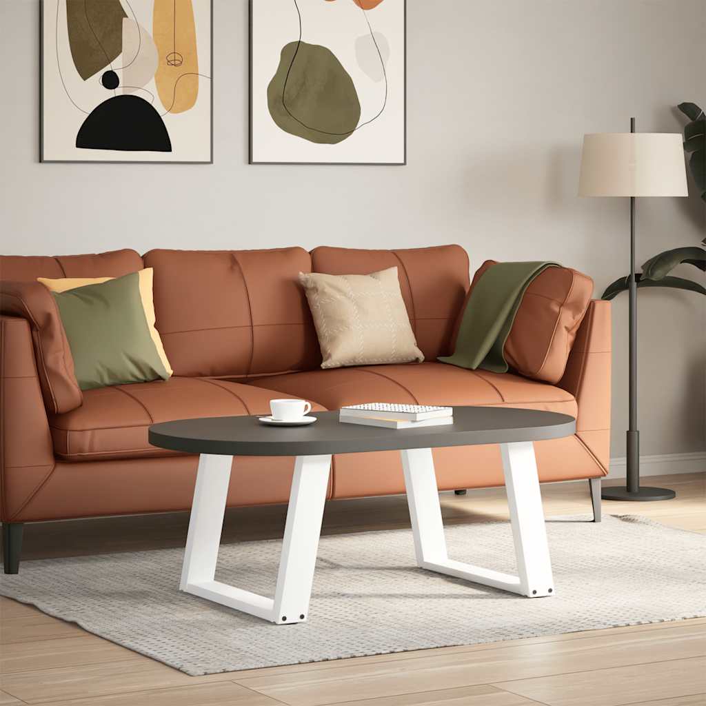 Kavos staliuko kojelės, 2 vnt., baltos, 70x(42 - 43) cm, plienas, U formos - Namų Idėja