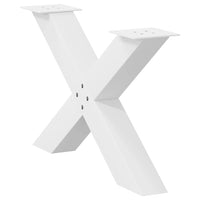 Kavos staliuko kojelės, 2 vnt., baltos, 70x(42 - 43) cm, plienas, X formos - Namų Idėja