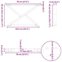 Kavos staliuko kojelės, 2 vnt., baltos, 70x(42 - 43,3) cm, plienas - Namų Idėja