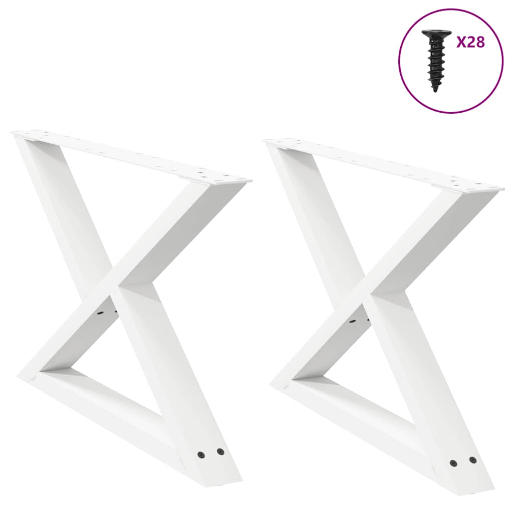 Kavos staliuko kojelės, 2 vnt., baltos, 70x(42 - 43,3) cm, plienas - Namų Idėja
