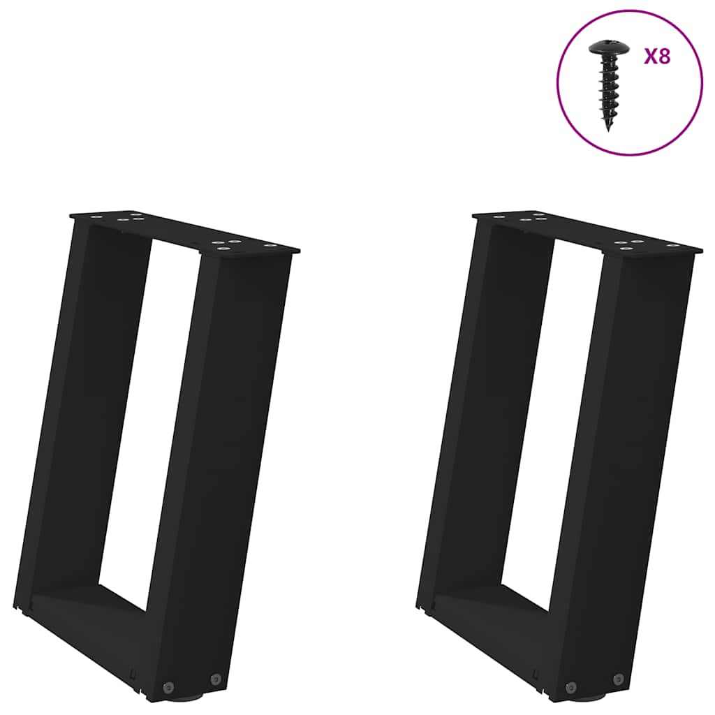 Kavos staliuko kojelės, 2 vnt., juodos, 28x(42 - 43) cm, plienas, U formos - Namų Idėja