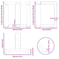 Kavos staliuko kojelės, 2 vnt., juodos, 30x25x(30 - 31) cm, plienas - Namų Idėja
