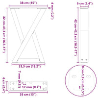 Kavos staliuko kojelės, 2 vnt., juodos, 38x(42 - 43,3) cm, plienas - Namų Idėja