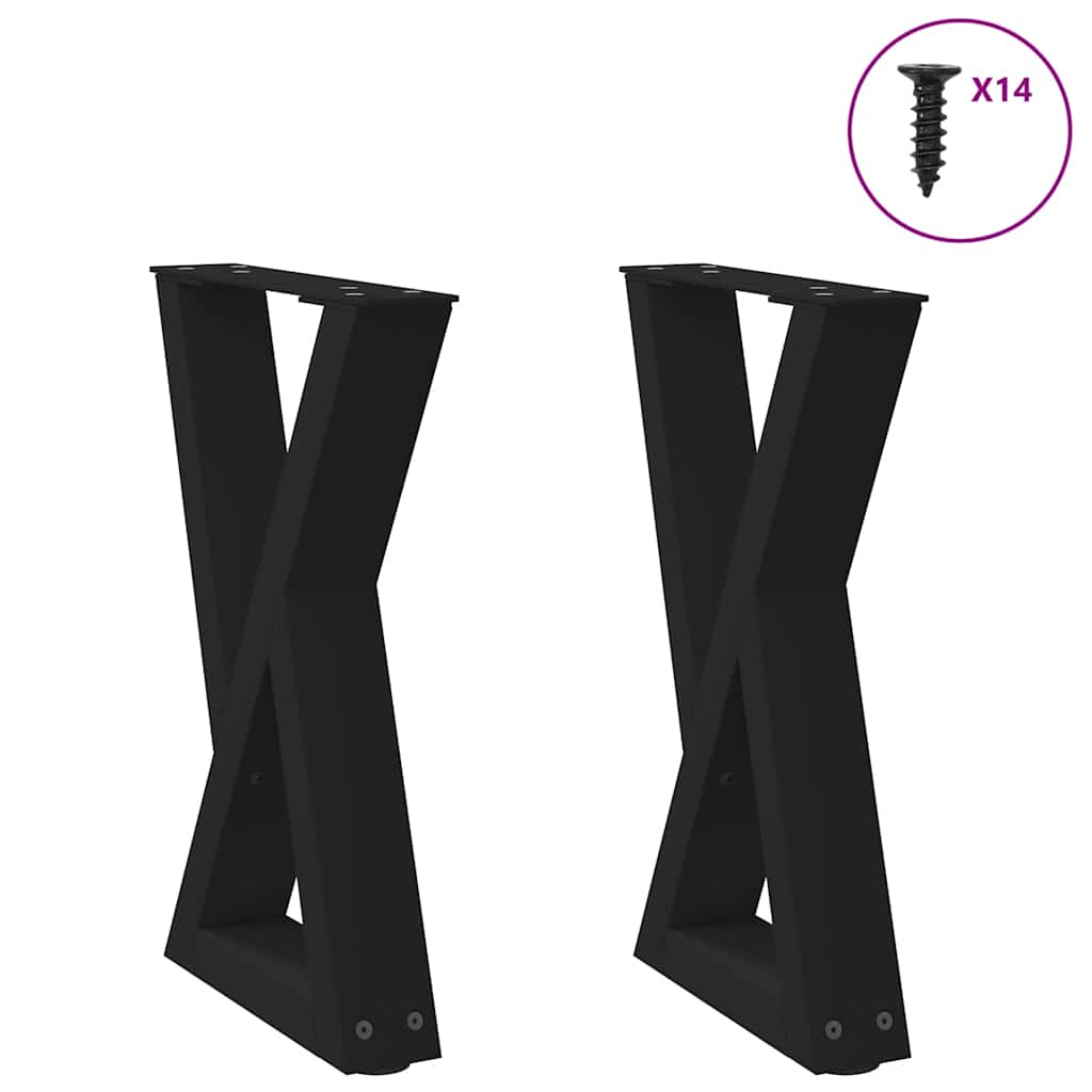 Kavos staliuko kojelės, 2 vnt., juodos, 38x(42 - 43,3) cm, plienas - Namų Idėja