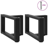 Kavos staliuko kojelės, 2 vnt., juodos, 40x25x(30 - 31) cm, plienas, T formos - Namų Idėja