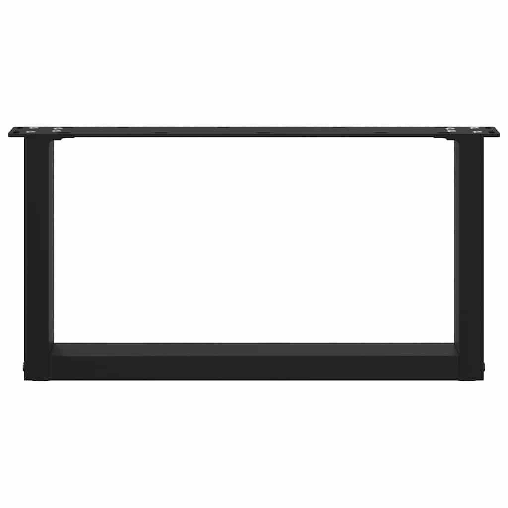 Kavos staliuko kojelės, 2 vnt., juodos, 60x(30 - 31) cm, plienas, U formos - Namų Idėja