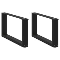 Kavos staliuko kojelės, 2 vnt., juodos, 60x(30 - 31) cm, plienas, U formos - Namų Idėja