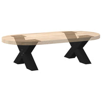 Kavos staliuko kojelės, 2 vnt., juodos, 60x(30 - 31) cm, plienas, X formos - Namų Idėja