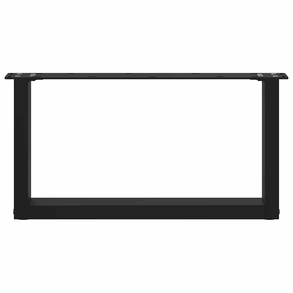 Kavos staliuko kojelės, 2 vnt., juodos, 70x(30 - 31) cm, plienas, U formos - Namų Idėja