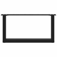 Kavos staliuko kojelės, 2 vnt., juodos, 70x(30 - 31) cm, plienas, U formos - Namų Idėja