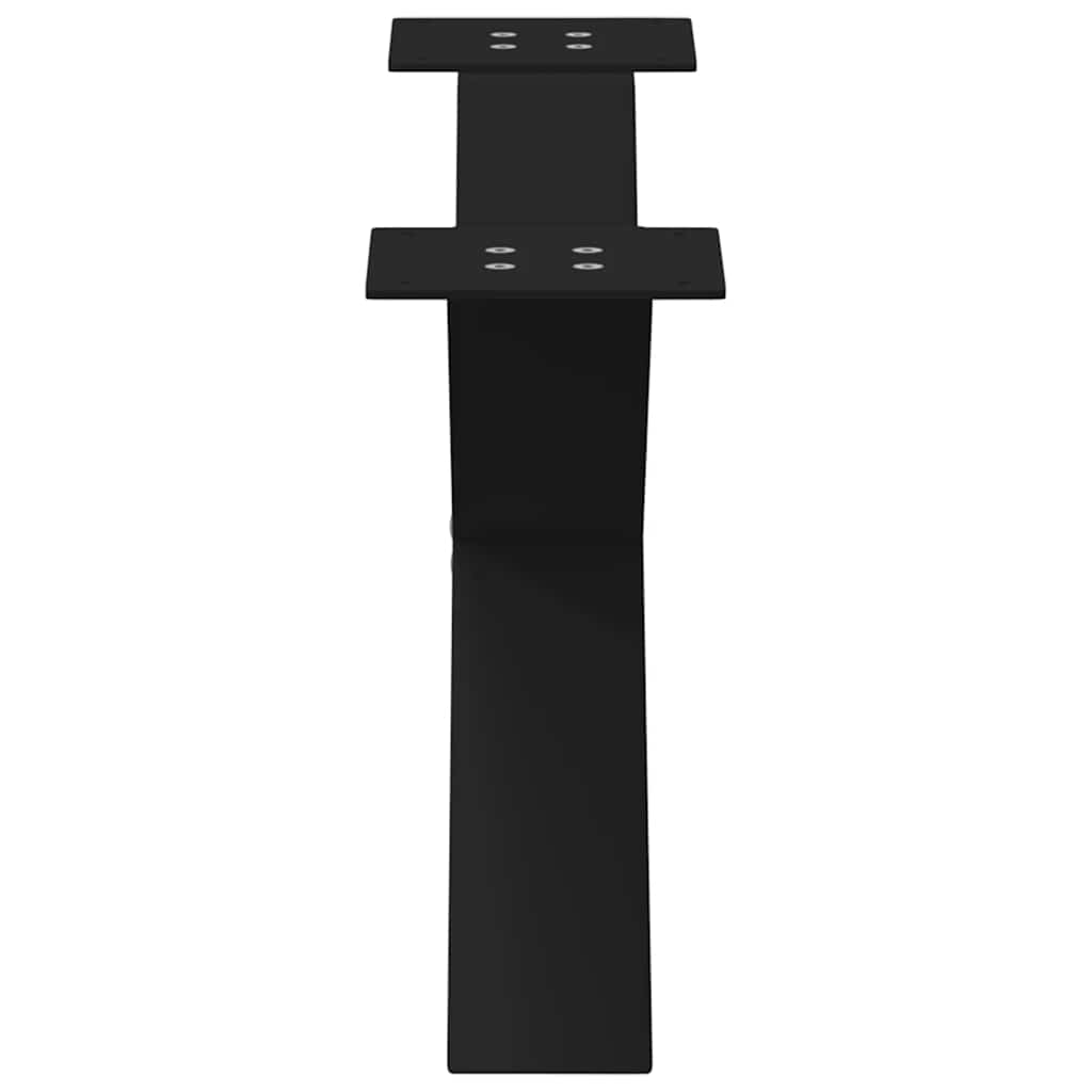 Kavos staliuko kojelės, 2 vnt., juodos, 70x(30 - 31) cm, plienas, X formos - Namų Idėja