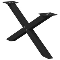 Kavos staliuko kojelės, 2 vnt., juodos, 70x(30 - 31) cm, plienas, X formos - Namų Idėja