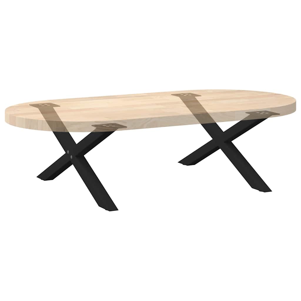 Kavos staliuko kojelės, 2 vnt., juodos, 70x(30 - 31) cm, plienas, X formos - Namų Idėja