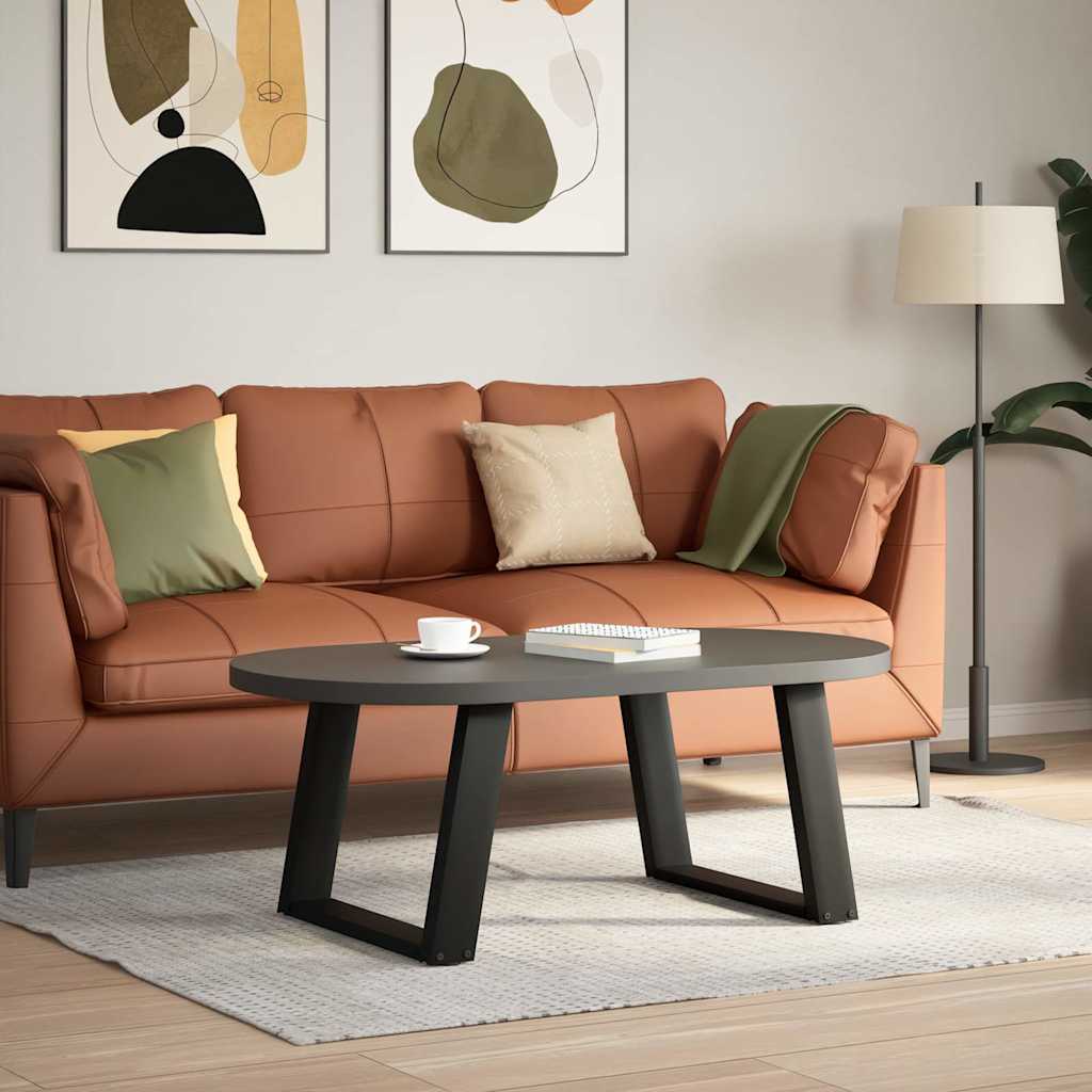 Kavos staliuko kojelės, 2 vnt., juodos, 70x(42 - 43) cm, plienas, U formos - Namų Idėja