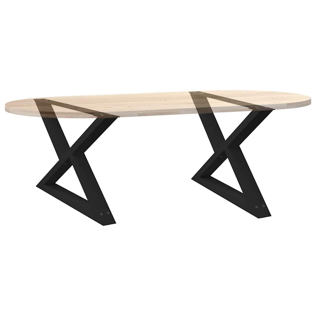 Kavos staliuko kojelės, 2 vnt., juodos, 70x(42 - 43,3) cm, plienas - Namų Idėja