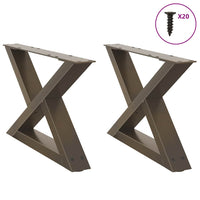 Kavos staliuko kojelės, 2 vnt., natūralus plienas, 50x(30 - 31,3) cm, plienas - Namų Idėja
