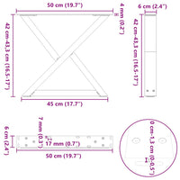 Kavos staliuko kojelės, 2 vnt., natūralus plienas, 50x(42 - 43,3) cm, plienas - Namų Idėja