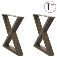 Kavos staliuko kojelės, 2 vnt., natūralus plienas, 50x(42 - 43,3) cm, plienas - Namų Idėja