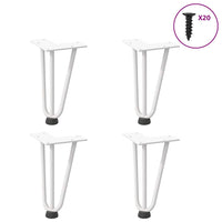Kavos staliuko kojelės, 4 vnt., baltos, 20 cm, plienas, segtukai - Namų Idėja