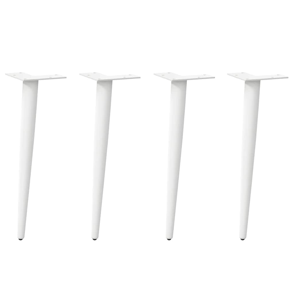 Kavos staliuko kojelės, 4 vnt., baltos, 42 - 43 cm, plienas, kūginės formos - Namų Idėja