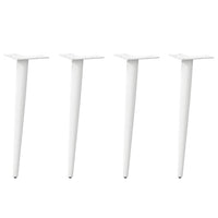 Kavos staliuko kojelės, 4 vnt., baltos, 42 - 43 cm, plienas, kūginės formos - Namų Idėja