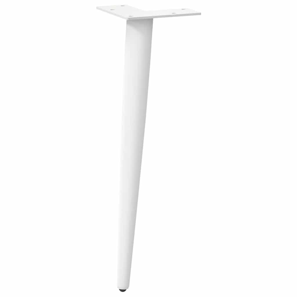 Kavos staliuko kojelės, 4 vnt., baltos, 42 - 43 cm, plienas, kūginės formos - Namų Idėja