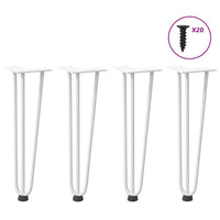 Kavos staliuko kojelės, 4 vnt., baltos, 42 cm, plienas, segtukai - Namų Idėja