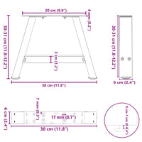 Kavos staliuko kojelės, A formos, 2 vnt., 30x(30 - 31) cm, plienas - Namų Idėja