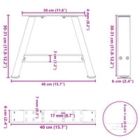 Kavos staliuko kojelės, A formos, 2 vnt., 40x(30 - 31) cm, plienas - Namų Idėja