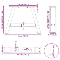 Kavos staliuko kojelės, A formos, 2 vnt., antracito spalvos, 50x(30 - 31) cm, plienas - Namų Idėja