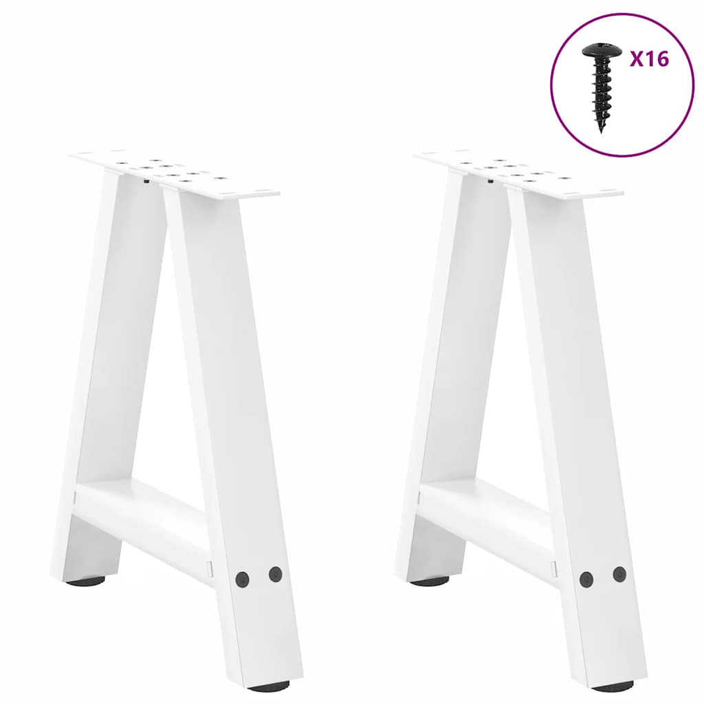 Kavos staliuko kojelės, A formos, 2 vnt., baltos, 38x(42 - 43) cm, plienas - Namų Idėja
