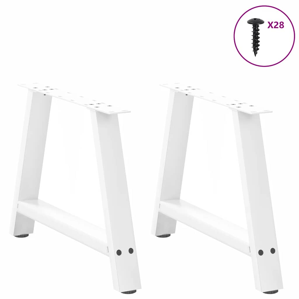 Kavos staliuko kojelės, A formos, 2 vnt., baltos, 60x(42 - 43) cm, plienas - Namų Idėja