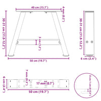 Kavos staliuko kojelės, A formos, 2 vnt., juodos, 50x(30 - 31) cm, plienas - Namų Idėja