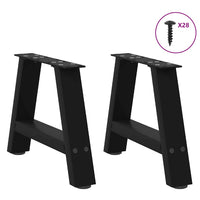 Kavos staliuko kojelės, A formos, 2 vnt., juodos, 50x(30 - 31) cm, plienas - Namų Idėja