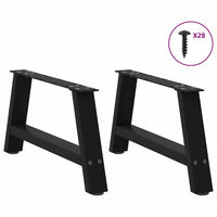 Kavos staliuko kojelės, A formos, 2 vnt., juodos, 70x(30 - 31) cm, plienas - Namų Idėja