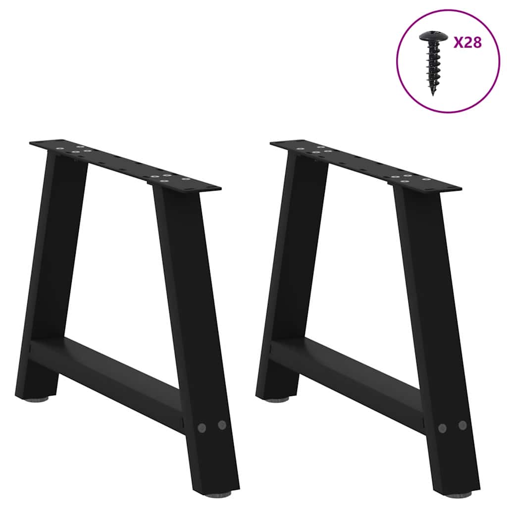 Kavos staliuko kojelės, A formos, 2 vnt., juodos, 70x(42 - 43) cm, plienas - Namų Idėja