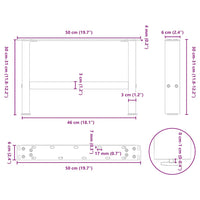 Kavos staliuko kojelės, baltos, 2 vnt., 50x(30 - 31) cm, plienas - Namų Idėja