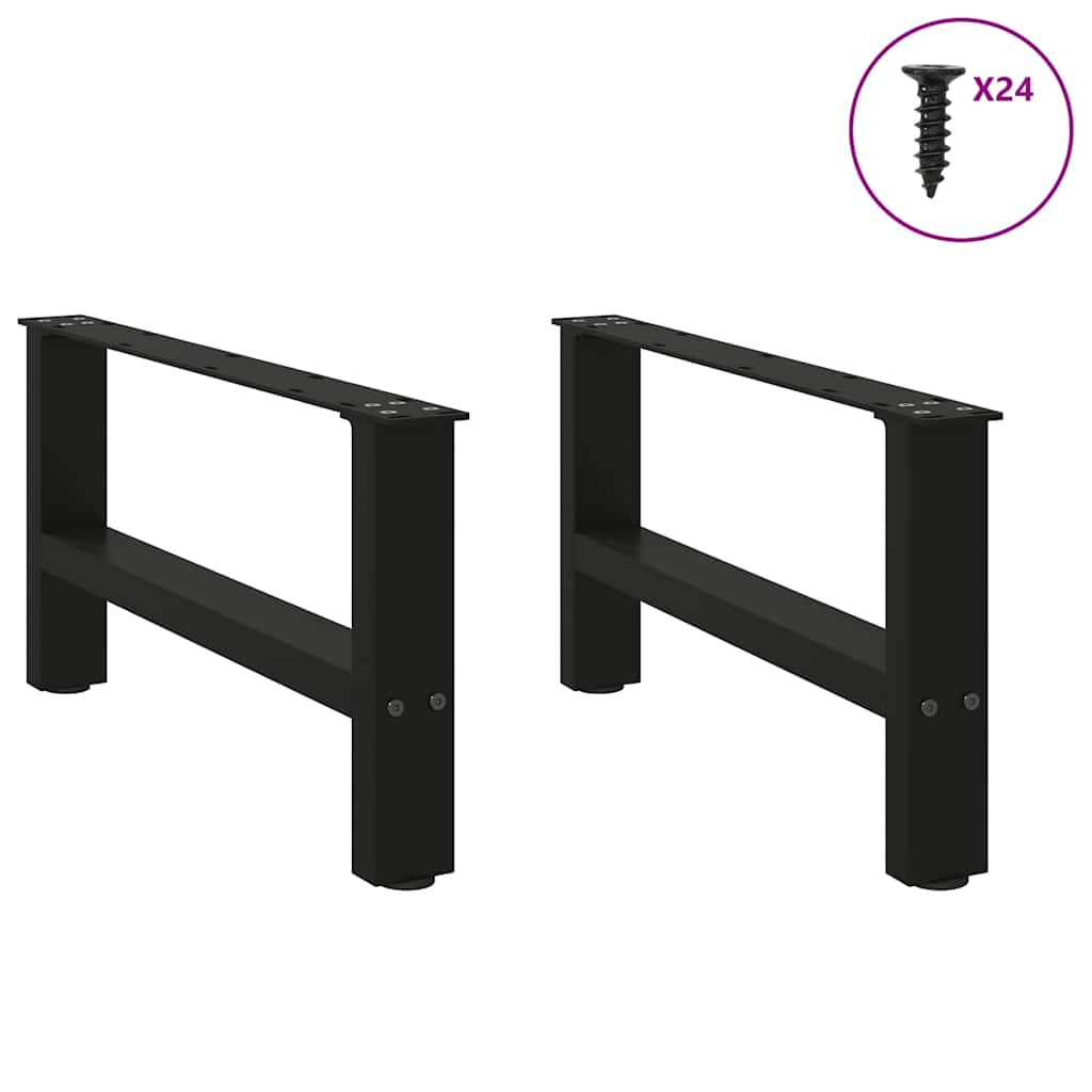 Kavos staliuko kojelės, juodos, 2 vnt., 60x(30 - 31) cm, plienas - Namų Idėja