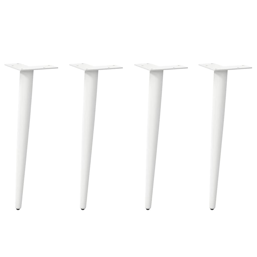 Kavos staliuko kojelės, kūginės, 4 vnt., baltos, 30 - 31 cm, plienas - Namų Idėja