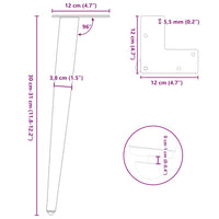 Kavos staliuko kojelės, kūginės, 4 vnt., baltos, 30 - 31 cm, plienas - Namų Idėja